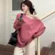 Korean style lazy style off-shoulder pullover sweater for women