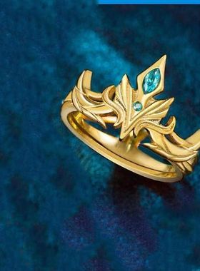 ins新款斗罗大陆海神唐三开口戒指二次元动漫周边铜镀银指环饰品