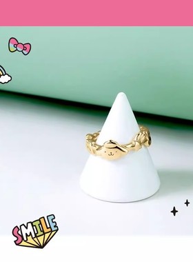 布甸狗家族电镀卡通情侣对戒