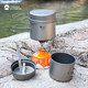 Outdoor titanium pot pure titanium soup pot camping cookware ultra-light tableware frying pan titanium alloy folding set pot instant noodle pot