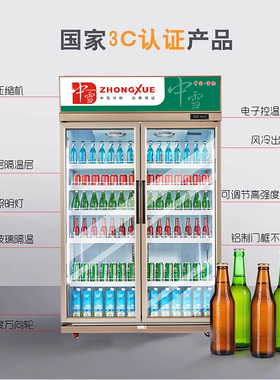 中雪风冷无霜冷藏柜立式保鲜双门