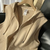 Layered artifact/casual hooded cardigan vest for women