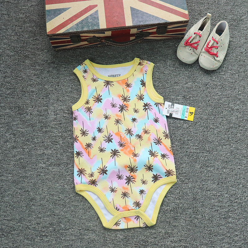 0-24个月纯棉背心三角爬服新生儿套头无袖哈衣夏季空调家居连体衣,淘宝优惠券,粉丝福利购,淘宝优惠卷