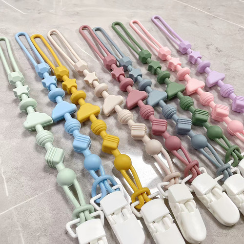 硅胶防掉链牙胶链婴儿磨牙棒玩具防丢绳宝宝安抚安抚奶嘴链可啃咬 - 图2