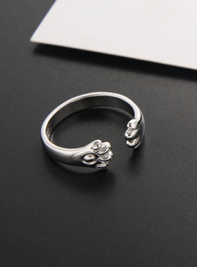 新款戒指女款电镀时尚创意猫爪开