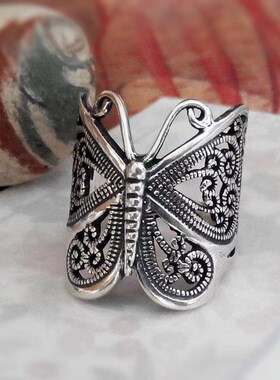 跨境欧美复古蝴蝶戒指速卖通独立