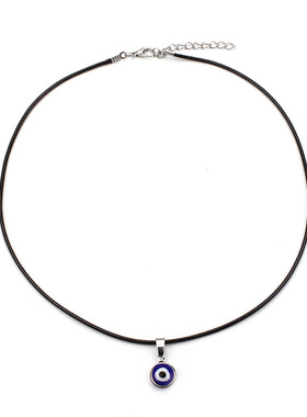 亚马逊热销1cm蓝色恶魔之眼皮绳