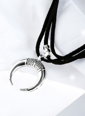 亚马逊外贸饰品几何月牙吊坠项链