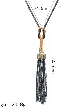 秋冬长款百搭毛衣链女 流苏长款毛衣链 时尚简约韩版服装配饰批发