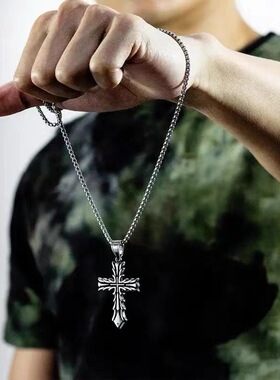 新款热卖嘻哈创意复古风十字架铸