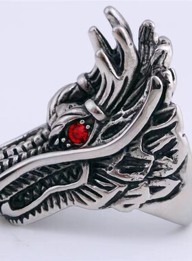 欧美时尚复古单身潮男动物指环个