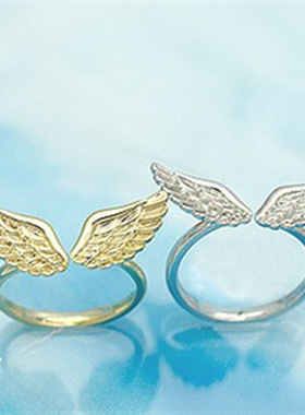 韩版配饰天使翅膀开口戒指指环女