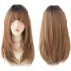 Full wig women's mid-length realistic natural headgear