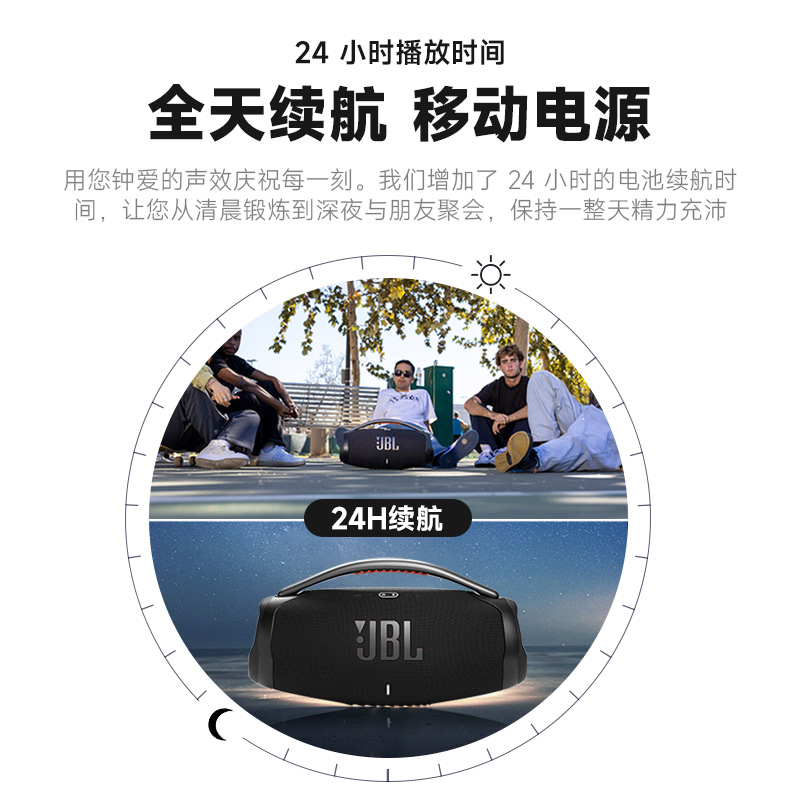 JBL音响BOOMBOX3音乐战神3代防水防尘三分频无线便携户外蓝牙音箱 - 图1