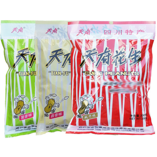 四川特产 天府花生200克*6袋咸干葱香蒜香水煮花生咸干花生花生米 - 图3