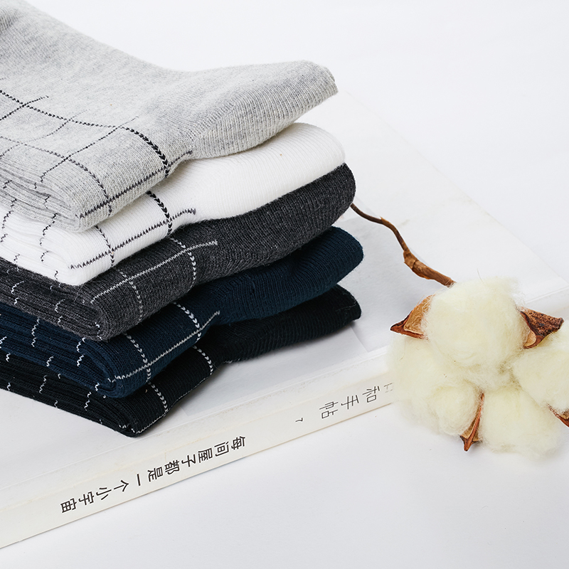 男人袜 · 格纹长筒绅士袜 精梳棉男袜 英伦风秋冬长筒袜 - 图1