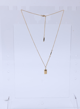 暴富Gold小金砖项链女不掉色钛钢小金条吊坠方块不褪色锁骨链礼物