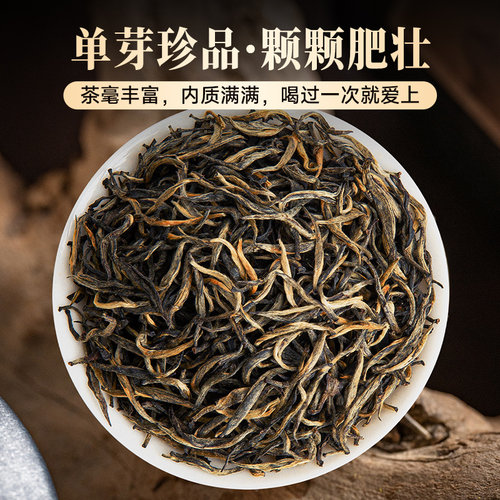 五虎梅占金骏眉红茶特级浓香型官方旗舰正品武夷红茶叶茶叶罐装 - 图0