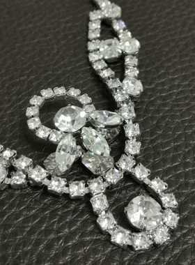 项链合金中古莱茵石女性密镶