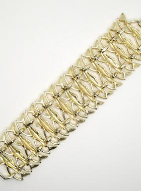 鱼骨宽手链素金埃及风