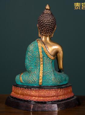 泰国纯铜佛像制品摆件高档客厅玄关桌面书酒柜东南亚软装饰工艺品