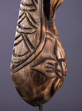 龙凤角木雕工艺品复古摆设