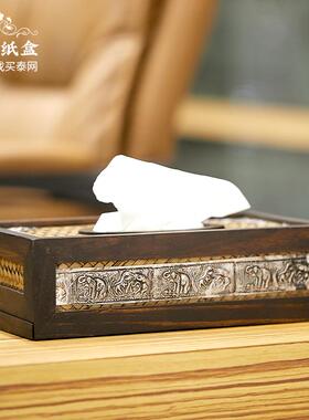 泰国木质东南亚竹编纸巾盒