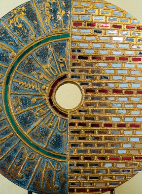 木雕圆盘装饰品组合三件套