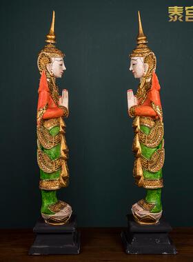 东南亚风格泰国进口木雕佛像摆件