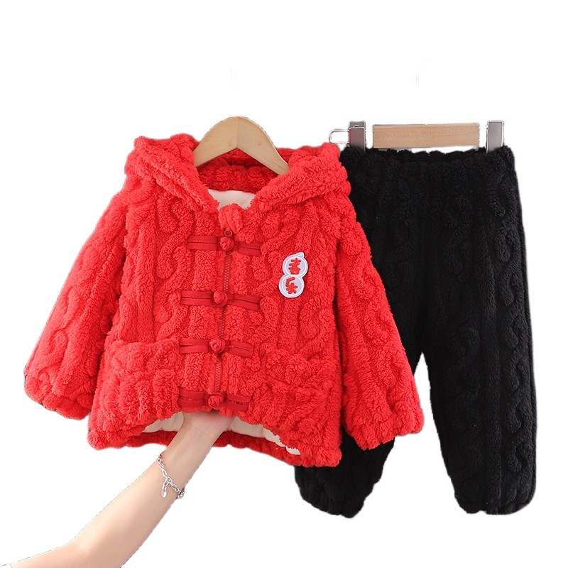 冬季儿童双层夹棉睡衣男女童秋冬加绒加厚套装宝宝保暖家居服冬款,淘宝优惠券,粉丝福利购,淘宝优惠卷