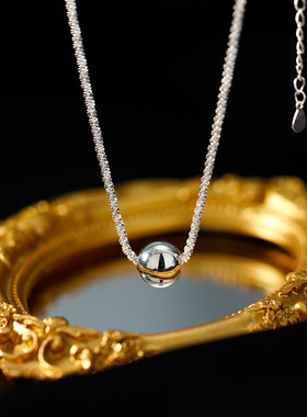 s925纯银满天星圆珠项链女ins冷淡风高级感波光粼粼时来珠锁