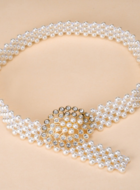 时尚水钻配裙子弹性松紧女士腰带