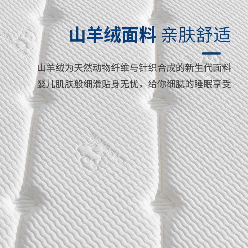 抗菌防螨杜邦棉床垫家用席梦思山羊绒静音弹簧床垫软硬适中1.8米