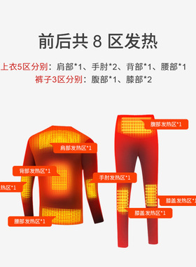 新款大码男女情侣秋衣秋裤APP三档调温智能电加热衣发热加热套装