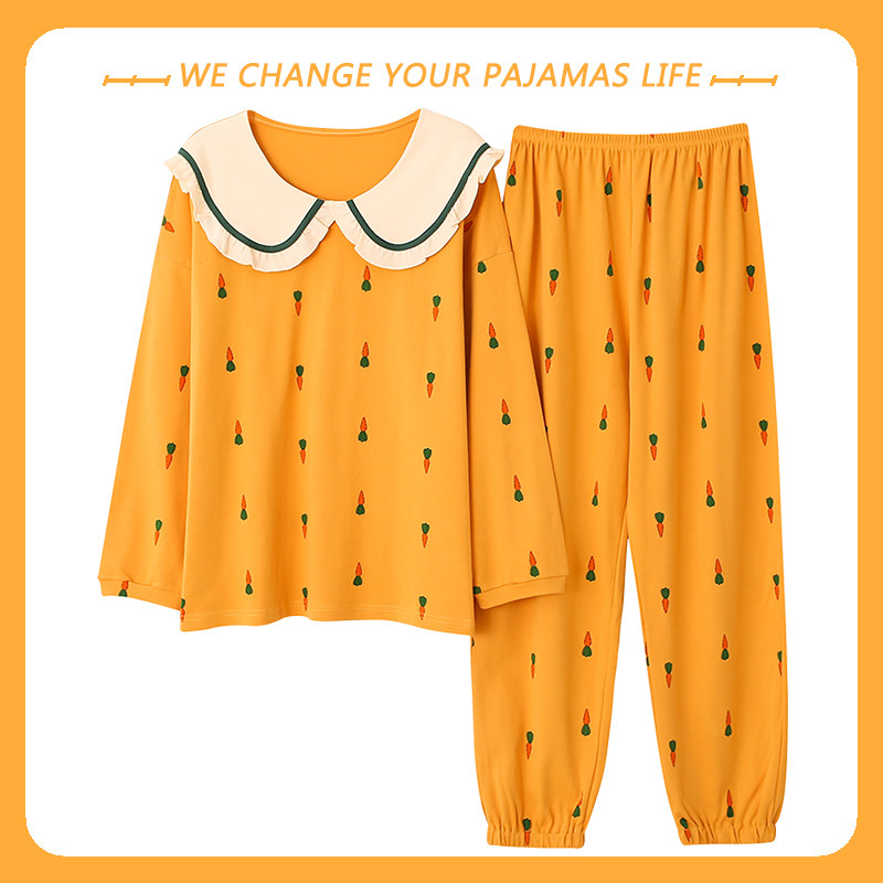 2025年睡衣女春秋季纯棉长袖加肥大码韩版两件套胖MM200斤家居服,淘宝优惠券,粉丝福利购,淘宝优惠卷