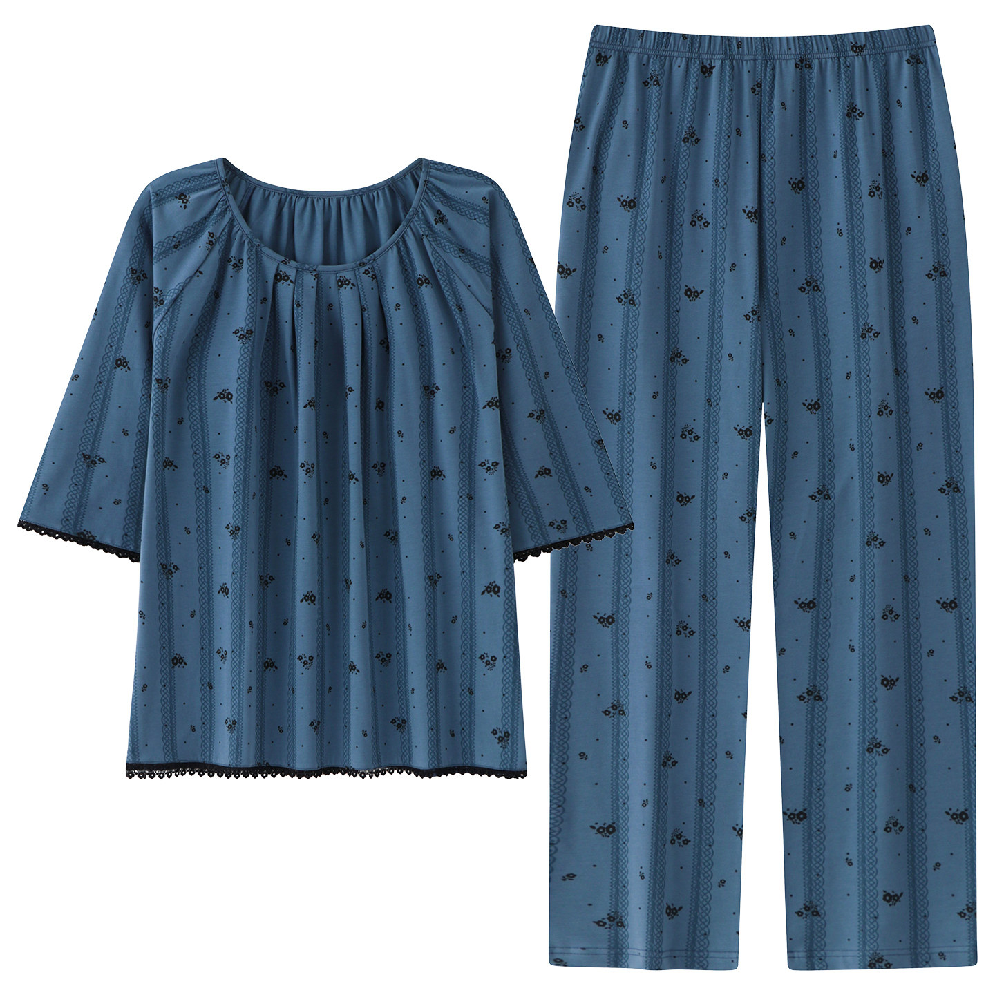 睡衣女春秋季纯棉2026超火甜美全棉柔软舒适七分袖长裤家居服套装,淘宝优惠券,粉丝福利购,淘宝优惠卷