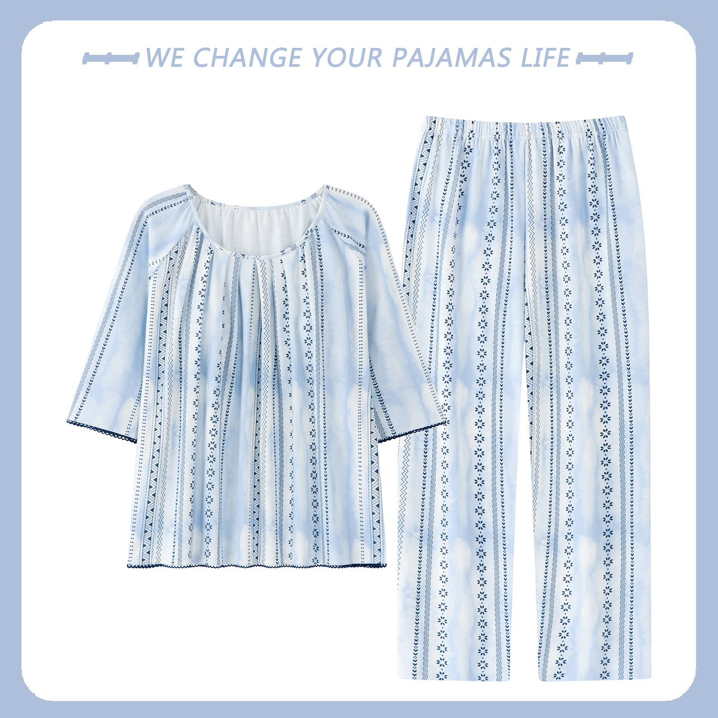 睡衣女春秋季纯棉2026超火甜美全棉柔软舒适七分袖长裤家居服套装,淘宝优惠券,粉丝福利购,淘宝优惠卷