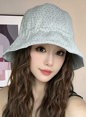 2026早秋碎花双面戴渔夫帽子女