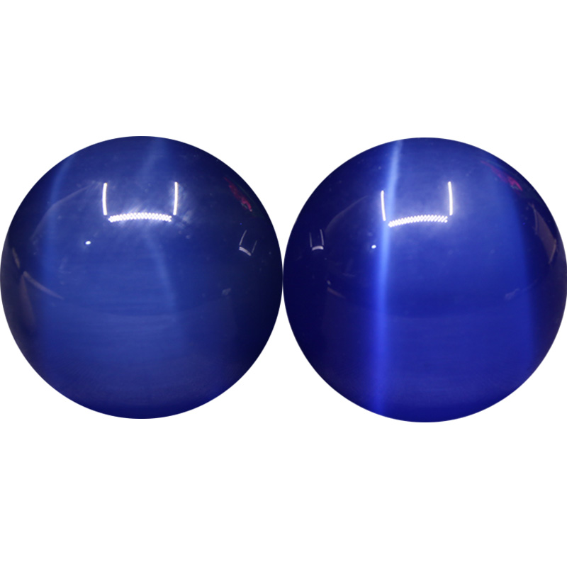 蓝色水晶球摆件猫眼石手球保健球康复球高档个性健身球观赏品送人 - 图3