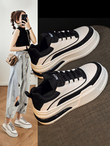 Minimalist not simple thick bottom inner heightening small white shoes female plus suede 2023 autumn winter new genuine leather 100 hitch shoe tide