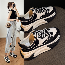 Super-explicit legs long inside heightening older daddy shoes Womens autumn winter new thick bottom small white shoes Agan shoes gush small sub