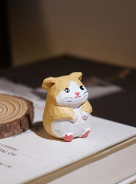 【精品版】子鼠手工木雕小摆件
