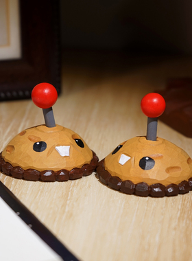 “别惹我 易爆炸”土豆地雷手工木雕小摆件植物大战僵尸周边创意