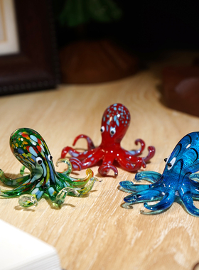 深海八爪鱼手工琉璃章鱼小摆件