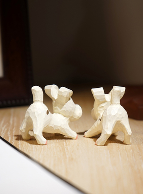 “快乐斑点狗”手工木雕小摆件