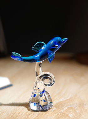 飞跃海豚手工琉璃小摆件