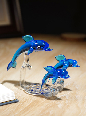 飞跃海豚手工琉璃小摆件玻璃