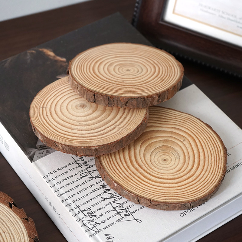 原始木头切割杯垫松木垫托盘托台底座树片年轮文艺文化创意,淘宝优惠券,粉丝福利购,淘宝优惠卷