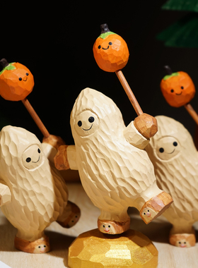 “耶！好事发生~”手工木雕摆件