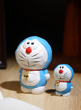 哆啦A梦木雕小摆件叮当机器猫